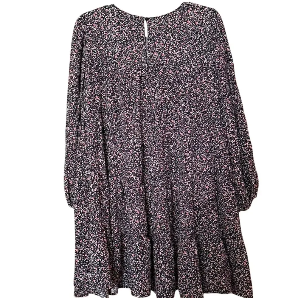 Zara ditsy floral tiered boho babydoll mini dress oversized layer tiers M medium - Picture 2 of 7